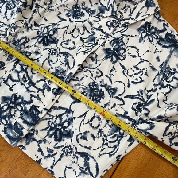 Bugatti Boho Chic Italian Crop Denim Bomber Jacket Navy Pockets Cotton, Size M - Picture 10 of 14